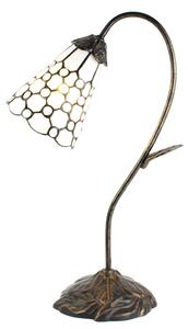 Lampada da tavolo Tiffany Clayre & Eef 48 cm in poliresina bianca e marrone