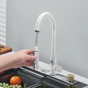 Rubinetto da cucina - Rubinetto estraibile - Orientabile a 360° - Comando a sfioramento - Display digitale della temperatura - Resistente alla ruggine - Per cucine e ristoranti - Giallo