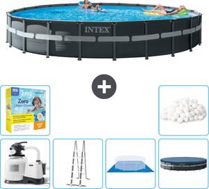 Piscina Intex Round Ultra XTR Frame - 732 x 132 cm - inclusa pompa - scaletta - telo di fondo - confezione di manutenzione della copertura - sfere filtranti
