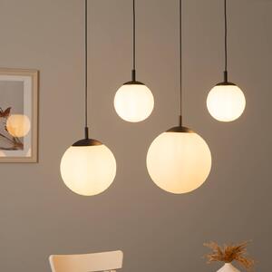 TK Lighting Lampada a sospensione Esme, vetro opalino, 4 luci, lineare