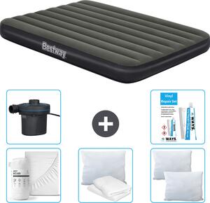 Materasso gonfiabile Bestway - Letto alla francese - 137 x 191 x 25 cm - Verde - Accessori inclusi