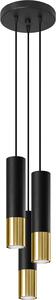 Lampada a sospensione LOOPEZ 3P nero/oro 3xGU10 10W acciaio 90x20x20cm Sollux Lighting