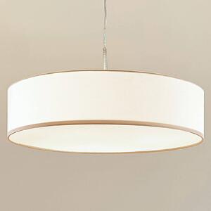 Lampada a sospensione Lindby Sebatin, Ø 50 cm, crema, tessuto, E27