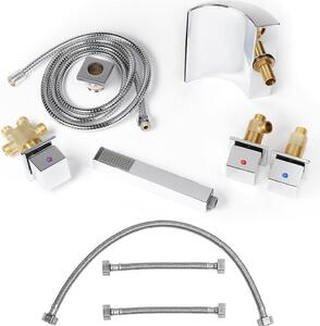 Melko miscelatore doccia bagno 5 fori set bagno cromo rotondo