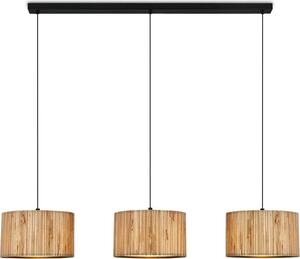 Lampada a sospensione Briloner Slama, paralume in alghe marine, 3 luci, stile boho, attacco E27, naturale, 110 x 25 x 120 cm