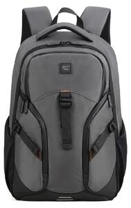 Zaino unisex Aoking con cerniera e scomparti multifunzionali, grigio/nero