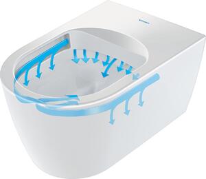 Duravit Wand-WC ME by Starck Compact 480 mm Tiefspüler, rimless, Durafix, weiss