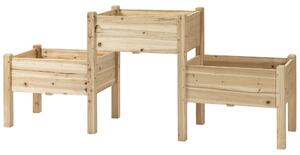 Outsunny Fioriera su Piedi quadrata Potager 2 livelli dim. 184L x 45l x 80H cm Inserti per l'irrigazione Legno di Abete pre-olio