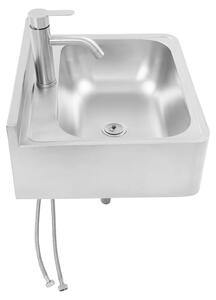 Lavabo – Lavabo da parete per camper – Con rubinetto – Acciaio inossidabile 304 – Vasca singola – Un foro