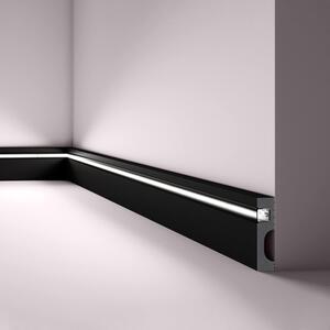 Modanatura a pavimento NMC IL11 BLACK WALLSTYL Noel Marquet Modanatura decorativa Modanatura decorativa Illuminazione indiretta stile moderno colore nero 2 m