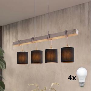 Brilagi - Lampadario LED sospeso su cavo NUBILA 4xE27/60W/230V grigio/nero