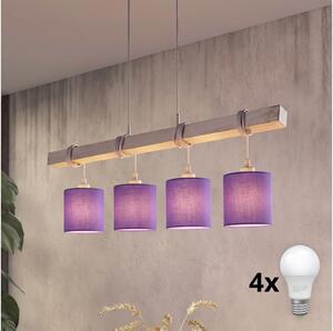 Brilagi - Lampadario LED a sospensione con cavo NUBILA 4xE27/60W/230V grigio/viola