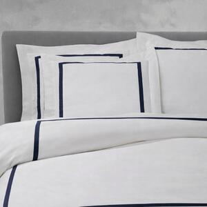 Copripiumino Con Federe In Percalle Ritz 255X205 Mirabello Brera Tinta Unita Blu Caleffi