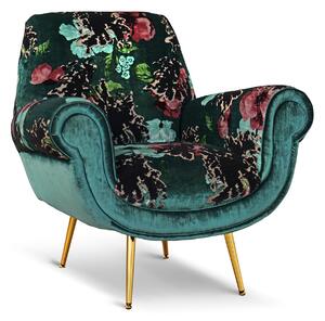 Poltrona Vico Velluto e Tessuto Fantasia - Design Iconico