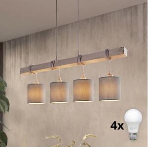 Brilagi - Lampadario LED sospeso NUBILA 4xE27/60W/230V grigio