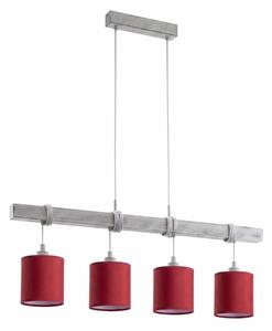 Brilagi - Lampadario LED su cavo NUBILA 4xE27/60W/230V grigio/rosso pompeiano
