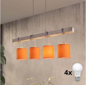 Brilagi - Lampadario LED su cavo NUBILA 4xE27/60W/230V grigio/arancione