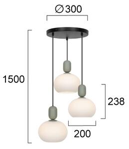 Lampadario sospeso con cavo VALISIA 3xE27/40W/230V nero/oliva