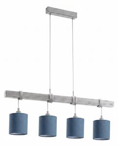 Brilagi - Lampadario LED a sospensione su cavo NUBILA 4xE27/60W/230V grigio/blu scuro