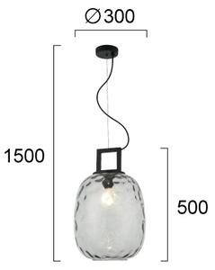Lampada a sospensione con cavo LUCY 1xE27/40W/230V nero fumé