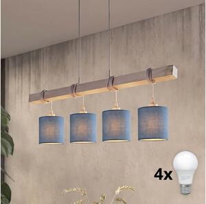 Brilagi - Lampadario LED a sospensione su cavo NUBILA 4xE27/60W/230V grigio/blu scuro