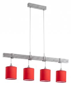 Brilagi - Lampadario LED a sospensione su cavo NUBILA 4xE27/60W/230V grigio/rosso