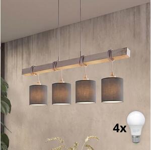 Brilagi - Lampada a sospensione LED con cavo NUBILA 4xE27/60W/230V grigio/antracite