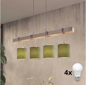 Brilagi - Lampadario LED a sospensione su cavo NUBILA 4xE27/60W/230V grigio/verde