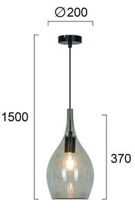 Lampada a sospensione con cavo NEXT 1xE27/40W/230V nero fumé