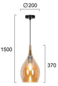 Lampada a sospensione su cavo NEXT 1xE27/40W/230V arancione/nera