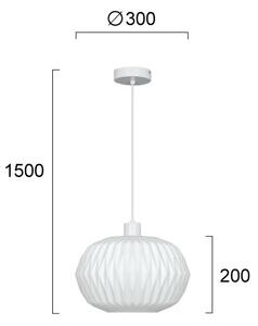 Lampada a sospensione su cavo CARSON 1xE27/40W/230V bianca