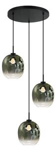 Lampadario a sospensione con cavo MIRROR 3xE27/14W/230V verde fumé