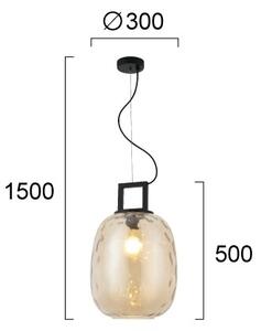 Lampadario a cavo LUCY 1xE27/40W/230V beige fumoso