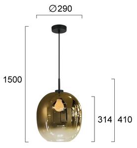 Lampadario con cavo MIRROR 1xE27/14W/230V fumé dorato