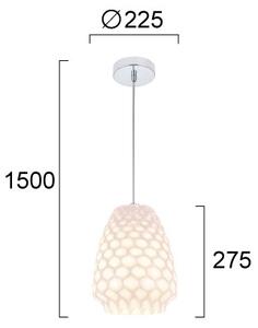 Lampadario su cavo FELICIA 1xE27/60W/230V bianco