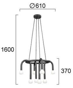 Lampadario a sospensione DELORI su cavo 8xG9/28W/230V nero