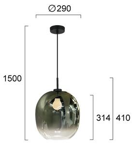 Lampada a sospensione con cavo MIRROR 1xE27/14W/230V verde fumé