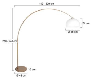 Steinhauer Lampada ad arco Sparkled Light, dimmerabile, Bronzo / Ottone antico, Soggiorno / Sala da pranzo, Metallo, Moderno, Lampada da terra