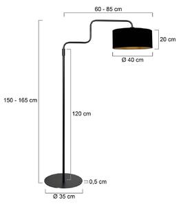 Steinhauer Lampada da terra Bloeba, Nero, Soggiorno / Sala da pranzo, Metallo, Moderno, Lampada da terra