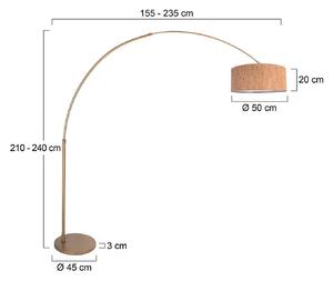 Steinhauer Lampada ad arco Sparkled Light, dimmerabile, Bronzo / Ottone antico, Soggiorno / Sala da pranzo, Metallo, Moderno, Lampada da terra