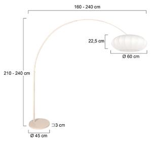 Steinhauer Lampada ad arco Sparkled Light, dimmerabile, Crema / Ambra, Soggiorno / Sala da pranzo, Metallo, Moderno, Lampada da terra