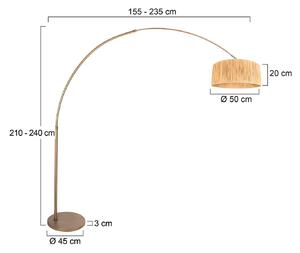 Steinhauer Lampada ad arco Sparkled Light, dimmerabile, Bronzo / Ottone antico, Soggiorno / Sala da pranzo, Metallo, Moderno, Lampada da terra