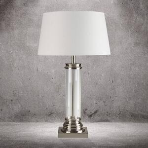 Searchlight Lampada da tavolo Pedestal argento paralume crema