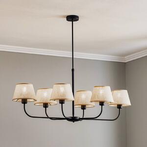 TK Lighting Lampadario Chicago, paralumi in lino a 6 luci