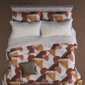 Copripiumino Con Federe In Percalle Forme Matrimoniale - 255X255 + 2 Federe50X80 Emporium Geometrico Orange Caleffi