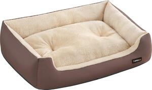 Lettino per cani FEANDREA, cestino per cani con cuscino reversibile, 85 x 65 x 21 cm, marrone
