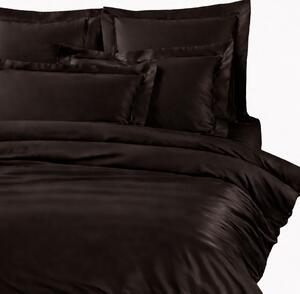 Copripiumino Con Federe In Raso Di Cotone Precious Sateen Matrimoniale - 255X255 + 2 Federe50X80 Mirabello Brera Tinta Unita Caffè Caleffi