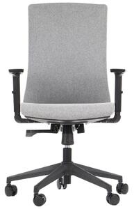Sedia da ufficio girevole ergonomica TONO, base in nylon, braccioli regolabili, rivestimento grigio