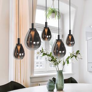 Mexlite Lampada a sospensione Glimsy, dimmerabile, Alluminio / Grigio / Zincato, Soggiorno / Sala da pranzo, Vetro, Lampada a sospensione