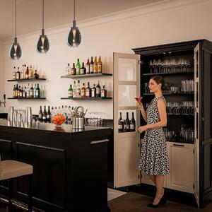 Mexlite Lampada a sospensione Glimsy, dimmerabile, Alluminio / Grigio / Zincato, Soggiorno / Sala da pranzo, Vetro, Lampada a sospensione